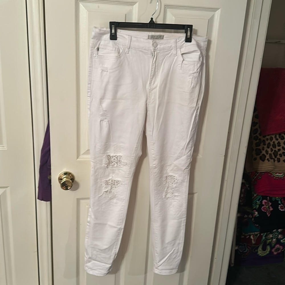 Judy Blue Lace Patch Jeans-White size 15/32
